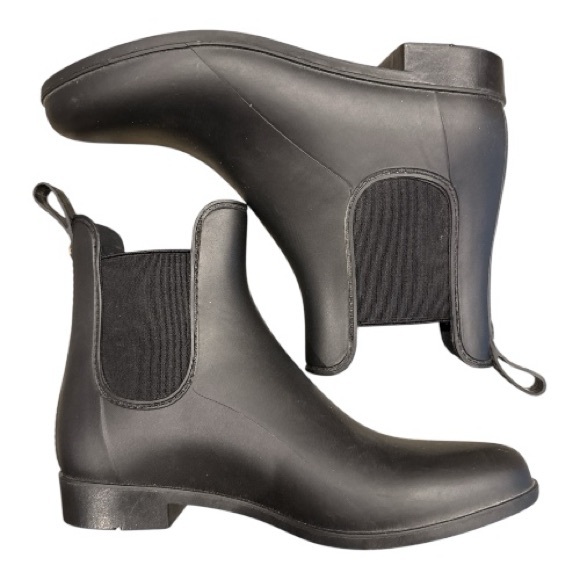 Sam Edelman Black Rubber Chelsea Rain‎ Boots Size 7 Waterproof Pull-On - Picture 4 of 12